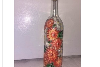 Paint Nite: Mums the Word Wine Bottle (Ages 6+)